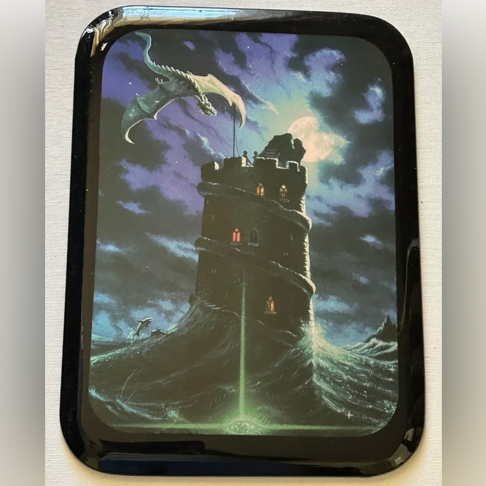 Dragon and Castle Wall Plaque 11.5 x 8.5 Inches New